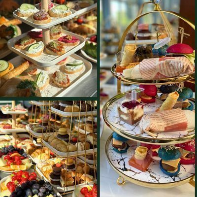 High tea met etagères vol hartig en zoet